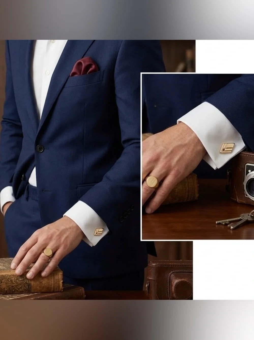 Art Deco Repro/1950s Atomic Chevron Vtg Cufflinks